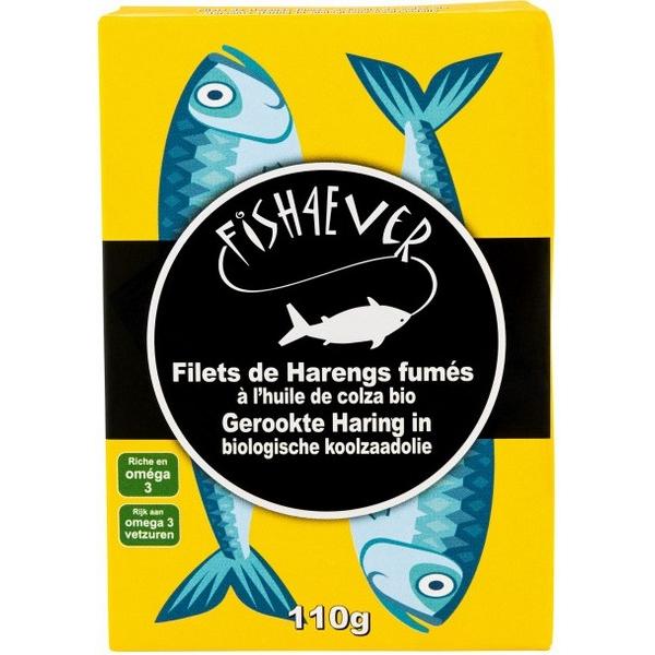 FISH4EVER FILETS DE HARENGS FUMES A L'HUIKE DE COLZA 110GR MV12