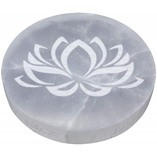 ESOTERIX PLAQUE SELENITE LOTUS 10CM EI