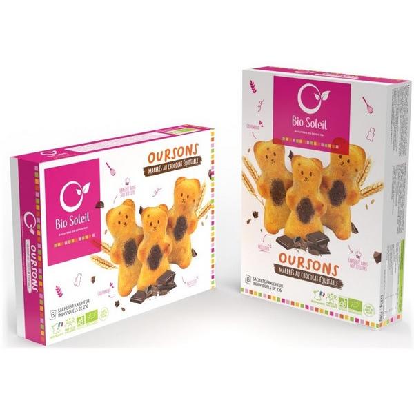 BIO SOLEIL OURSONS AUX PEPITES DE CHOCOLAT 6X25GR 150GR HY9