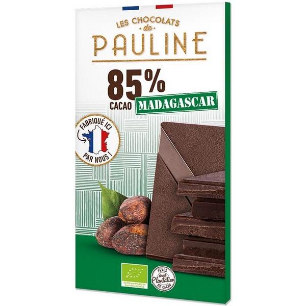 LES CHOCOLATS DE PAULINE CHOCOLAT 85% CACAO  MADAGASCAR  80GR BF14