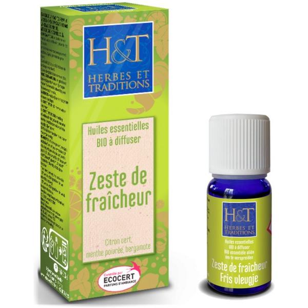 HERBES ET TRADITIONS HUILES ESSENTIELLES A DIFFUSER ZESTE DE FRAICHEUR 10ML HT